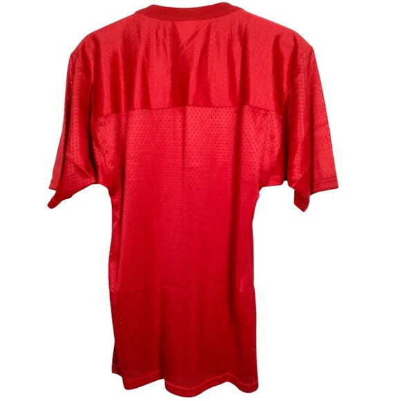 Vintage Majestic Football Jersey Youth Large Red V Neck Mesh USA Made Athletic - Picture 2 of 8